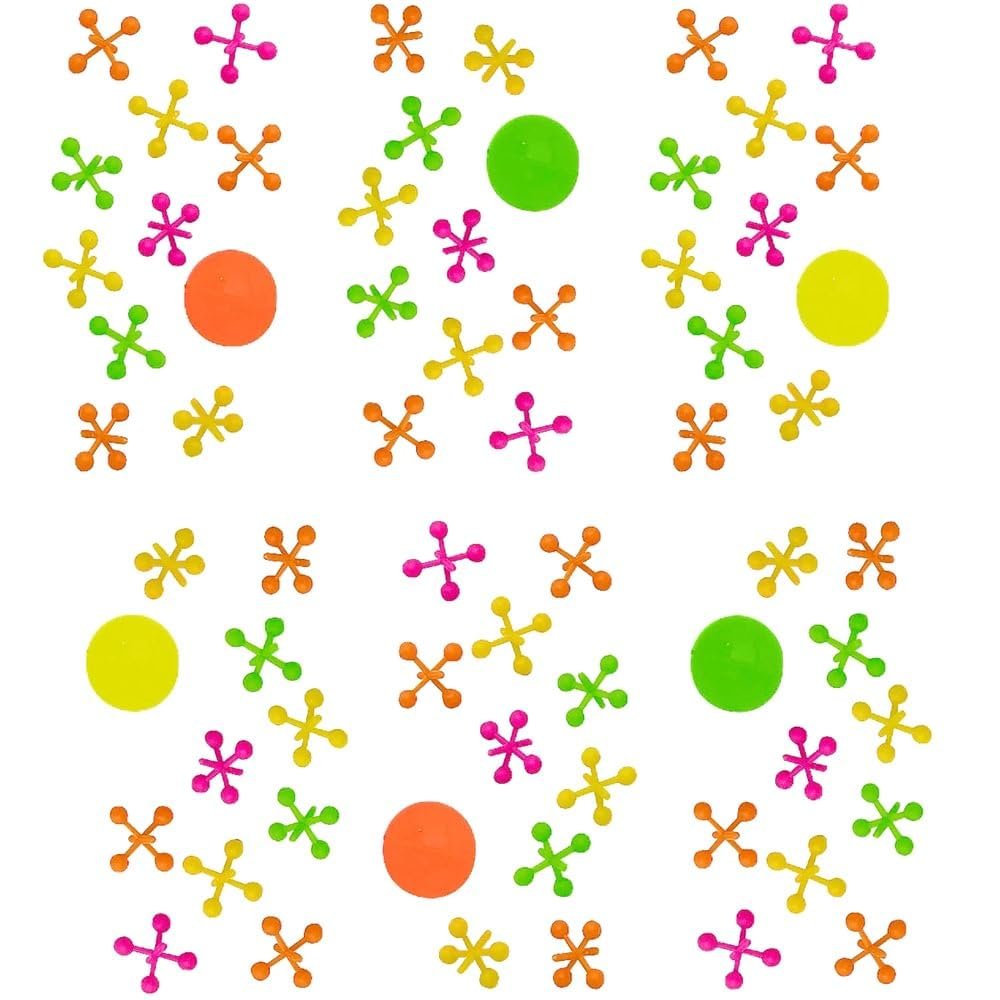Fun Express Neon Ball & Jack Game Sets for 6 Pieces