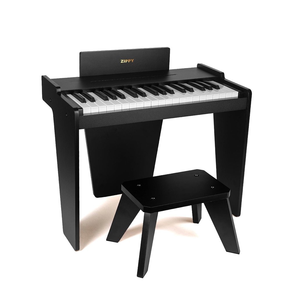 ZIPPY Kids Piano Keyboard, 37 Keys Digital Piano for Kids, Music Educational Instrument Toy, Wood Piano for 3+ Girls and Boys (Black Basic)