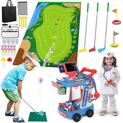 Liberry Toys for 3 4 5 Year Old Boys Girls Christmas Bithday Gift-Golf Chipping Game Mat Doctor Kit for Kids