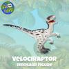 Yazoo Toys Dinosaur Toy Figure, Velociraptor with Posable Arms and Jaw, White, Highly Detailed view 2