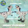 Yazoo Toys Dinosaur Toy Figure, Velociraptor with Posable Arms and Jaw, White, Highly Detailed view 3