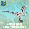 Yazoo Toys Dinosaur Toy Figure, Velociraptor with Posable Arms and Jaw, White, Highly Detailed view 4