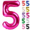 Hot Pink Number 5 Balloon 40 Inch, 5 Balloon Number, 5th Birthday Decorations, Hot Pink Party Supplies for Boys Girls view 1