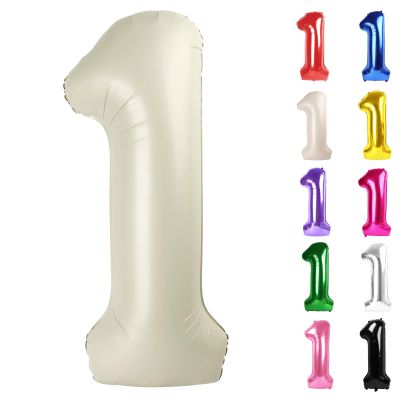 Cream Number 1 Balloon for First Birthday 40 Inch, 1st One Number Balloons Birthday Decorations for Girl Boy Toddler Baby