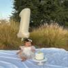 Cream Number 1 Balloon for First Birthday 40 Inch, 1st One Number Balloons Birthday Decorations for Girl Boy Toddler Baby view 3