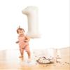 Cream Number 1 Balloon for First Birthday 40 Inch, 1st One Number Balloons Birthday Decorations for Girl Boy Toddler Baby view 4