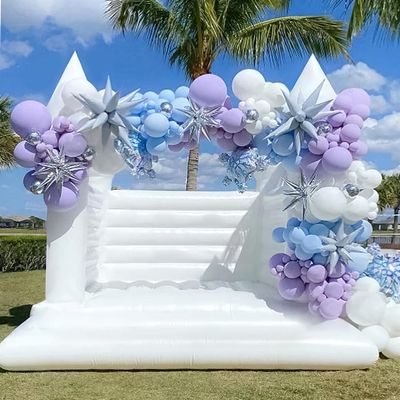 13ft White Bounce House Commercial Grade 100% PVC White Bouncy Castle for Wedding Memorable Birthday Parties & Event