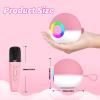goopow Mini Karaoke Machine Speaker for Kids Adults, Portable Bluetooth Microphone Song Toys with LED Light, Best Chritmas Birthday Festival Gift for 3 4 5 6 7 8+ Year Old Girls Boys (Pink-2MIC) view 3