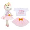 Blueweenly Big Sister Gift for Girls 17 Inches Unicorn Stuffed Plush Ballerina Doll Short Sleeve Top and Pink Tutu Skirt Gifts for Girls Toddler Christmas view 1