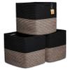 NaturalCozy 13x15x13 Kallax Storage Cubes Bins, 3 Pack | Cotton Rope Cube Storage Bin Woven Baskets for Organizing | Kallax Insert Storage Baskets for Shelves Organizer, Kids Toy, Closet Baby Nursery view 1