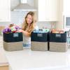 NaturalCozy 13x15x13 Kallax Storage Cubes Bins, 3 Pack | Cotton Rope Cube Storage Bin Woven Baskets for Organizing | Kallax Insert Storage Baskets for Shelves Organizer, Kids Toy, Closet Baby Nursery view 4