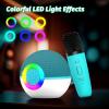 goopow Mini Karaoke Machine Speaker for Kids Adults, Portable Bluetooth Microphone Song Toys with LED Light, Best Chritmas Birthday Festival Gift for 3 4 5 6 7 8+ Year Old Girls Boys (Green-2MIC) view 3