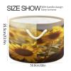 Round Cute Hamster Sunflowers Storage Basket Large Organizer Bin Laundry Hamper Toy Storage Basket with Handle for Nursery Clothes Toys 202b4287 view 2