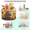 Round Cute Hamster Sunflowers Storage Basket Large Organizer Bin Laundry Hamper Toy Storage Basket with Handle for Nursery Clothes Toys 202b4287 view 4