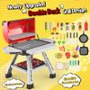 2-Layer BBQ Toy Grill with Big Playset Gifts|Kids Outdoor Toys for Toddlers 3-5 6|Pretend Outdoor Toddler Boy Toys for 3 4 Year Old Boys|Kids Kitchen Playset Equipment Gift view 4