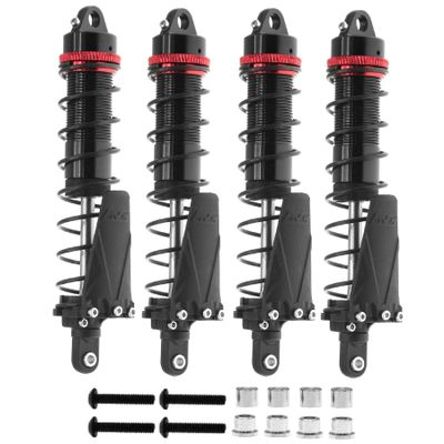 100MM Metal Front Rear Shocks Shock Absorber RC Upgraded Parts for TRAXXAS 1/10 Slash Remo Hobby HuanQi 727 Short Truck RC Car, Black-Red