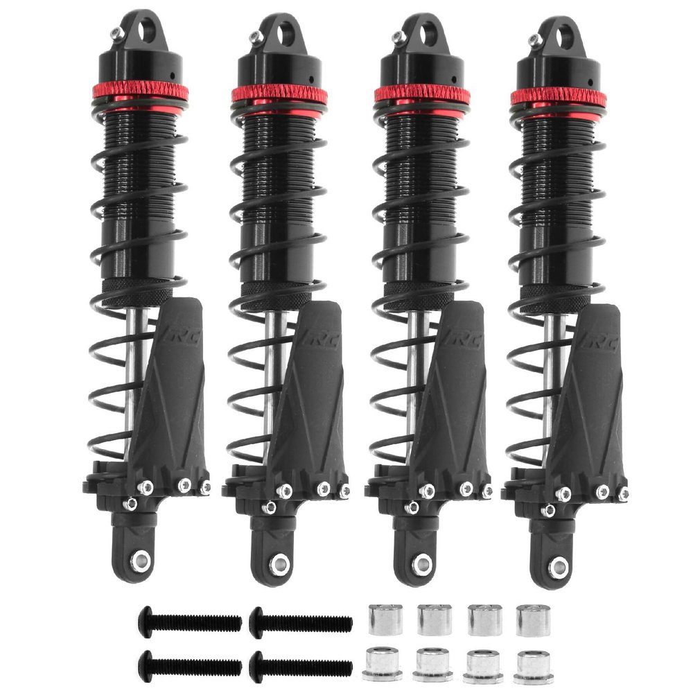 100MM Metal Front Rear Shocks Shock Absorber RC Upgraded Parts for TRAXXAS 1/10 Slash Remo Hobby HuanQi 727 Short Truck RC Car, Black-Red