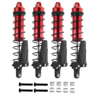 110MM Metal Front Rear Shocks Shock Absorber RC Upgraded Parts for TRAXXAS 1/10 Slash Remo Hobby HuanQi 727 Short Truck RC Car, Red-Black
