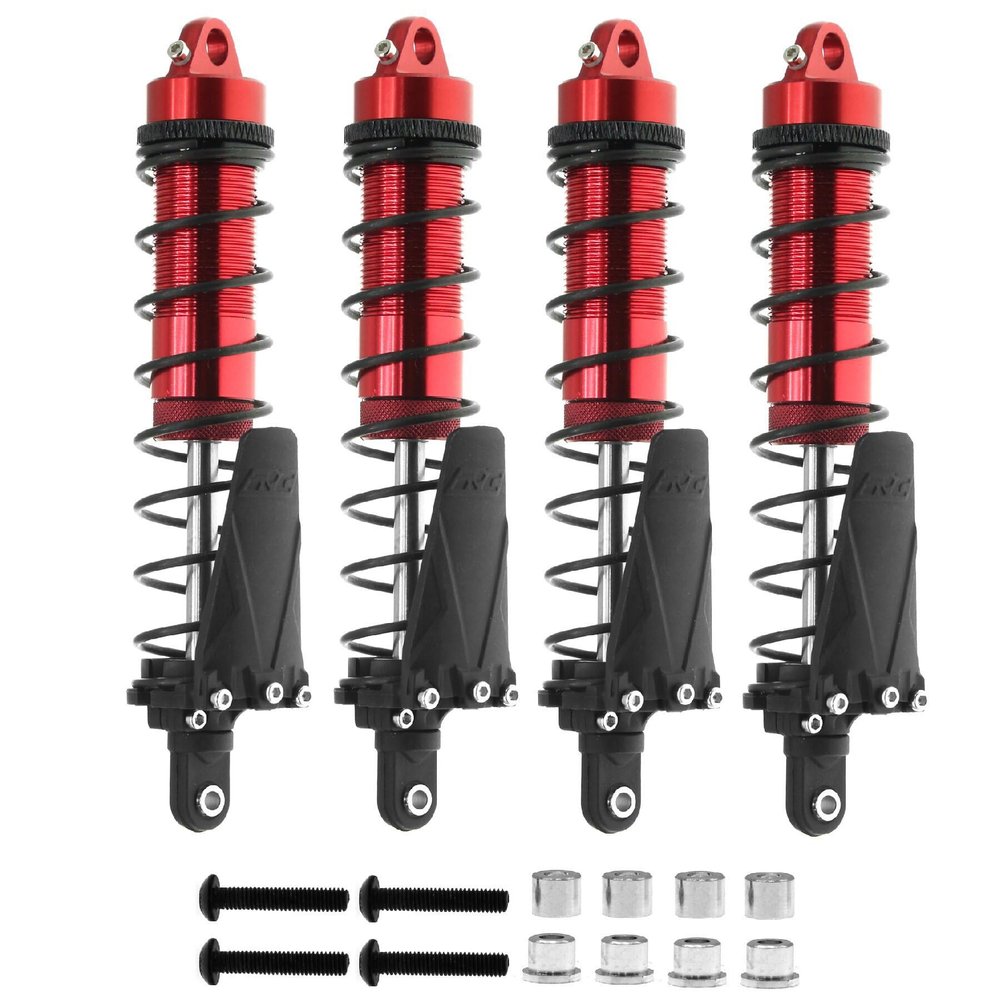 110MM Metal Front Rear Shocks Shock Absorber RC Upgraded Parts for TRAXXAS 1/10 Slash Remo Hobby HuanQi 727 Short Truck RC Car, Red-Black