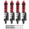 110MM Metal Front Rear Shocks Shock Absorber RC Upgraded Parts for TRAXXAS 1/10 Slash Remo Hobby HuanQi 727 Short Truck RC Car, Red-Black view 1