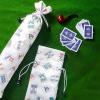 Bulyoou 2 Pcs Drawstring Mahjong Bags Protective Sleeve for Mahjong Racks and Pushers Printed Tile Bag 26 Inch, White, Empty Mah jong Bag Only(Boho Style) view 4