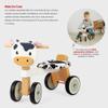Bigjigs Toys Ride On Cow - My First Toddler Balance Bike, Wooden Baby Trike, Children's Animal Vehicles, Develops Gross Motor Skills, Gifts for Toddlers, Age 18 Months Old + view 3