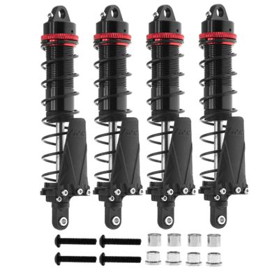 120MM Metal Front Rear Shocks Shock Absorber RC Upgraded Parts for TRAXXAS 1/10 Slash Remo Hobby HuanQi 727 Short Truck RC Car, Black-Red