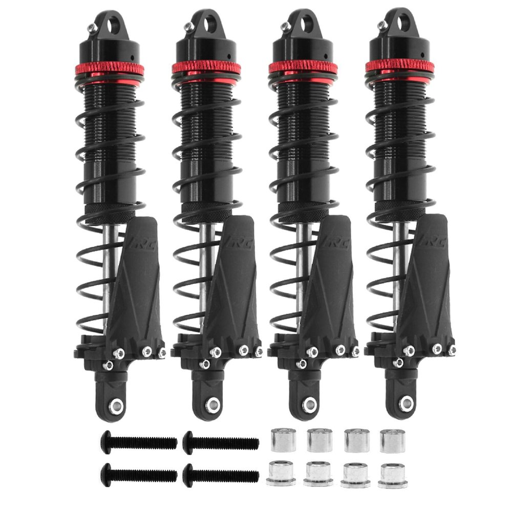 120MM Metal Front Rear Shocks Shock Absorber RC Upgraded Parts for TRAXXAS 1/10 Slash Remo Hobby HuanQi 727 Short Truck RC Car, Black-Red