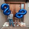 Metallic Blue Number 8 Balloon 40 Inch, 8 Balloon Number, 8th Birthday Decorations, Navy Blue Party Supplies for Boys Girls view 4