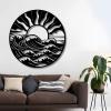 Sunrise Metal Wall Art, Sunburst Wall Decor, Boho Metal Wall Art, Large Metal Wall Art Home Decor,Housewarming Gift,Metal Minimalist Abstract Wall Art Line Drawing Decor Hanging for Bathroom Living Room (30"x30"/76x76cm, Style-2) view 2