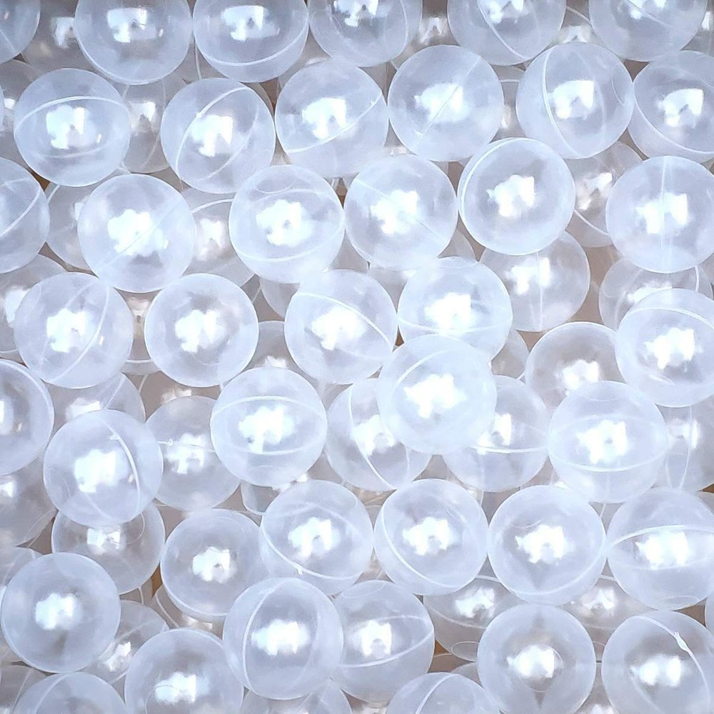 MoonxHome Ball Pit Balls 500pcs for Toddlers, Plastic Toy Balls for Ball Pit, BPA Free Crush Proof, Kid's Pool Water Toys, Macaron Ocean Balls for Play Tent 2.15" Transparent