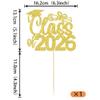 1 Pack Class of 2026 Cake Topper Glitter Congrats 2026 Graduation Cake Pick for Graduation Grad 2026 Theme Boys Girls Graduate Party Cake Decorations Supplies Gold view 2