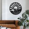 Sunrise Metal Wall Art, Sunburst Wall Decor, Boho Metal Wall Art, Large Metal Wall Art Home Decor,Housewarming Gift,Metal Minimalist Abstract Wall Art Line Drawing Decor Hanging for Bathroom Living Room (30"x30"/76x76cm, Style-3) view 2