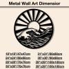 Sunrise Metal Wall Art, Sunburst Wall Decor, Boho Metal Wall Art, Large Metal Wall Art Home Decor,Housewarming Gift,Metal Minimalist Abstract Wall Art Line Drawing Decor Hanging for Bathroom Living Room (30"x30"/76x76cm, Style-3) view 3