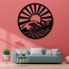 Sunrise Metal Wall Art, Sunburst Wall Decor, Boho Metal Wall Art, Large Metal Wall Art Home Decor,Housewarming Gift,Metal Minimalist Abstract Wall Art Line Drawing Decor Hanging for Bathroom Living Room (30"x30"/76x76cm, Style-3) view 4