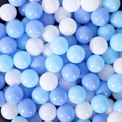 MoonxHome Ball Pit Balls 500pcs for Toddlers, Plastic Toy Balls for Ball Pit, BPA Free Crush Proof, Kid's Pool Water Toys, Macaron Ocean Balls for Play Tent 2.15" White Blue Light-Blue