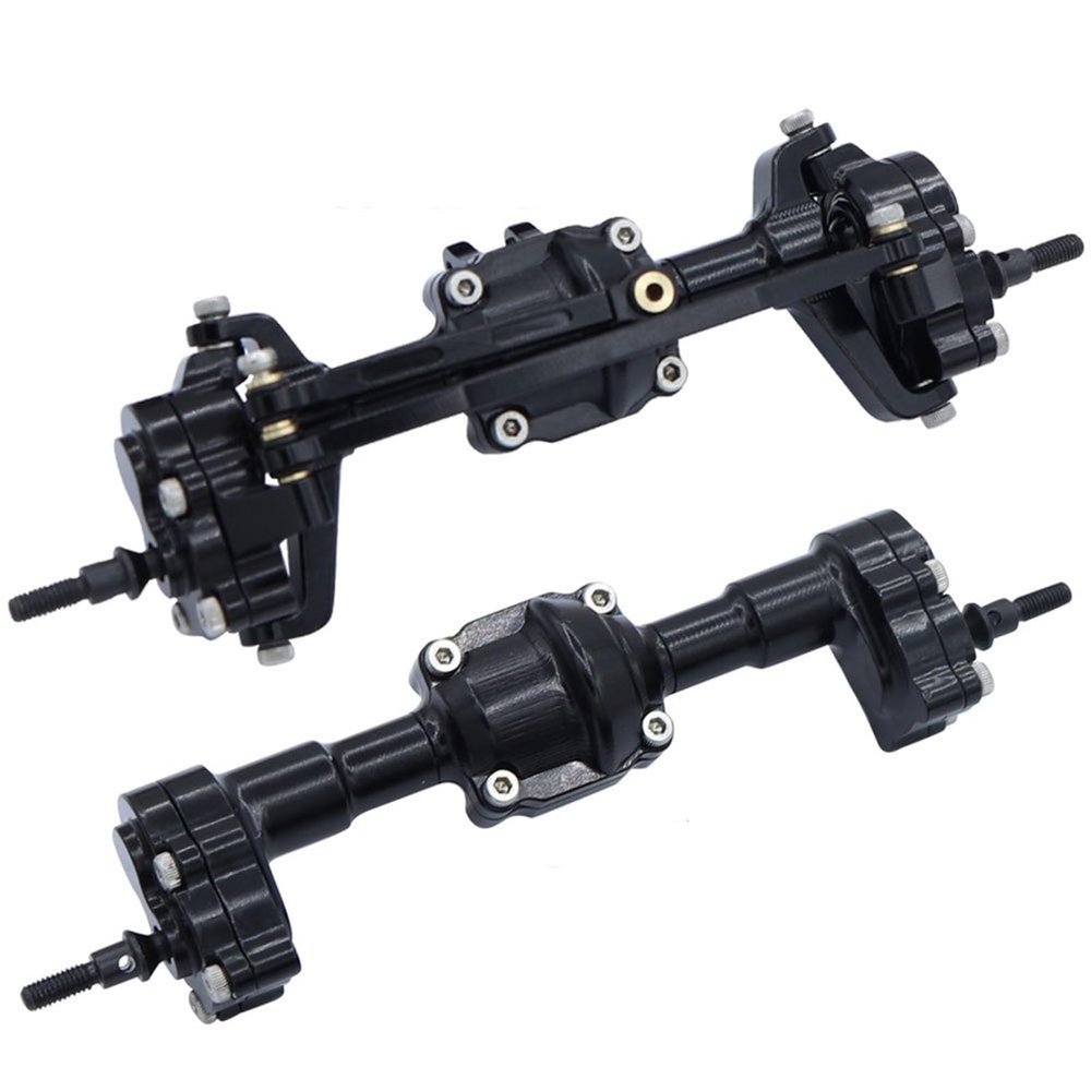 cvking RC Vehicle Axles Compatible with FMS FCX24 Complete Metal Front and Rear Portal Axle with Gear 1/24 RC Car Upgrades Parts Accessories RC Car Axles Set