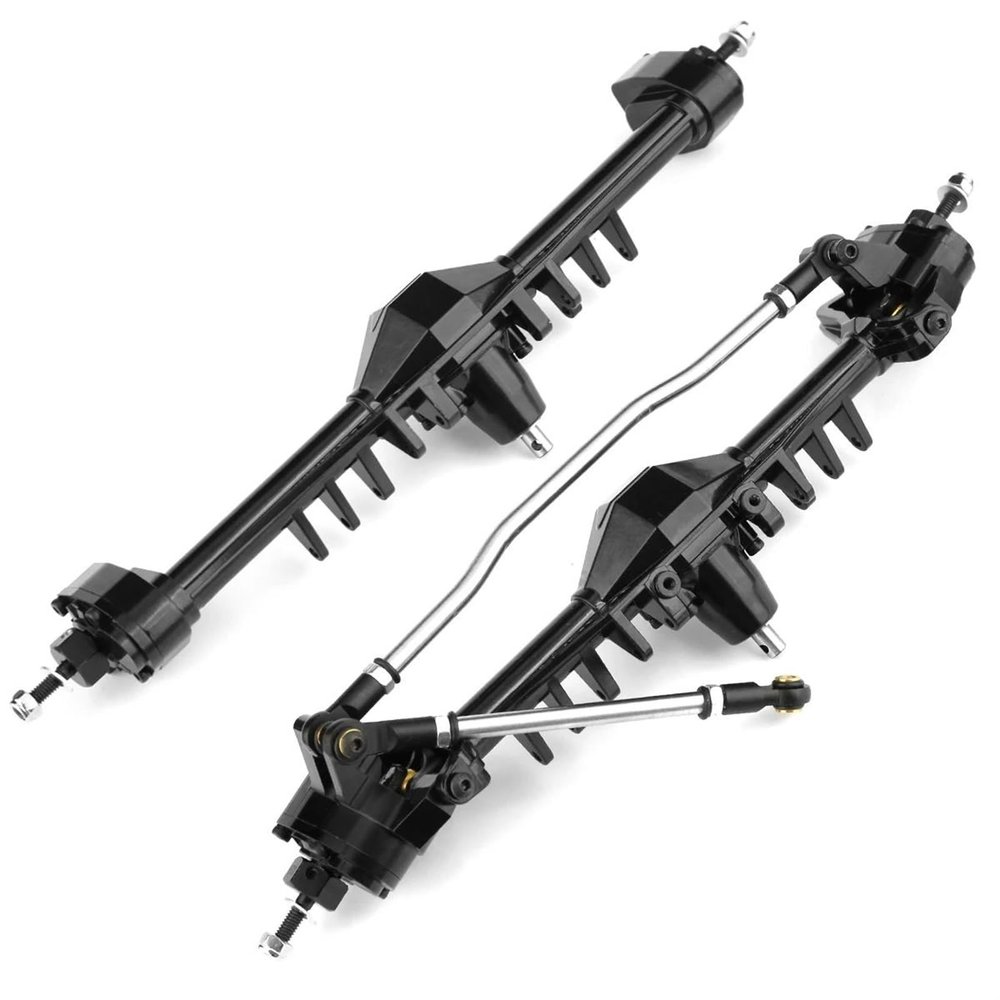 cvking RC Vehicle Axles Compatible with Axial for Capra UTB10 1.9 for Currie F9 Metal CNC Portal Axle Front and Rear 1/10 RC Crawler Car Upgrade Parts(Color:1)