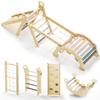 BlueWood 2025 8-in-1 Pikler Triangle Climbing Set Toddler Toys Indoor Baby Jungle Gym Climber Playground for Kids - Mauve Pink view 1
