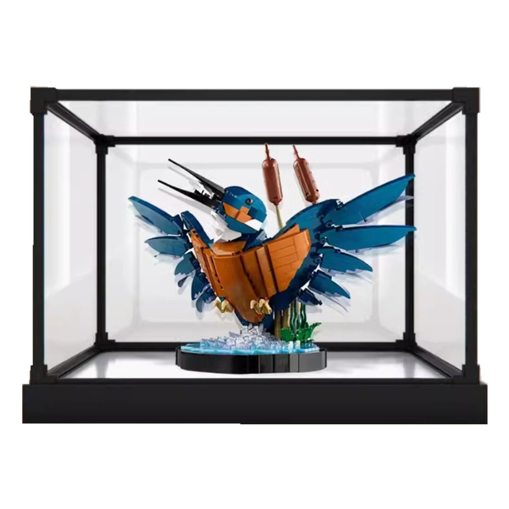 HAIWENFEIQI Acrylic Display Case for Lego10331 Kingfisher Building BlocksBox Compatible LegoModelGiftStorage Display (Model not Included) (Boutique White Base)