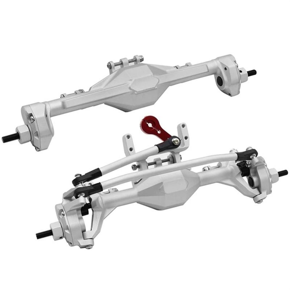 cvking RC Vehicle Axles Compatible with Axial for SCX10 II 90046 86100 CNC Machined Integrated Front and Rear Portal Axle for 1/10 RC Crawler Car Upgrade Parts(Color:4)