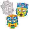 Baker Ross FN021 Aztec Coloring Masks - 8 Pack Educational Arts and Crafts Kits Learning Supplies view 1