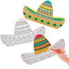 Baker Ross FN022 Colour-in Sombrero Hats - Pack of 8, Fancy Dress Costume Arts and Crafts view 1