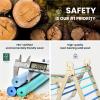 BlueWood Pikler Triangle Set, 7-in-1 Foldable Wooden Toddler Climbing Toys Indoor Playground Jungle Gym Montessori Philosophy Climber for 2-6 Years Old, Baby, Kids (Sky Blue) view 4