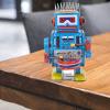 POENVFPO Clockwork Robot Toy Drumming Vintage for Collection, Tin Robot view 4