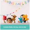 Sago Mini Plush Gift Pack, 4 Stuffed Animals with Transforming Cardboard Playhouse, Pretend Play Kids Toys for Boys & Girls Ages 3 and up view 3