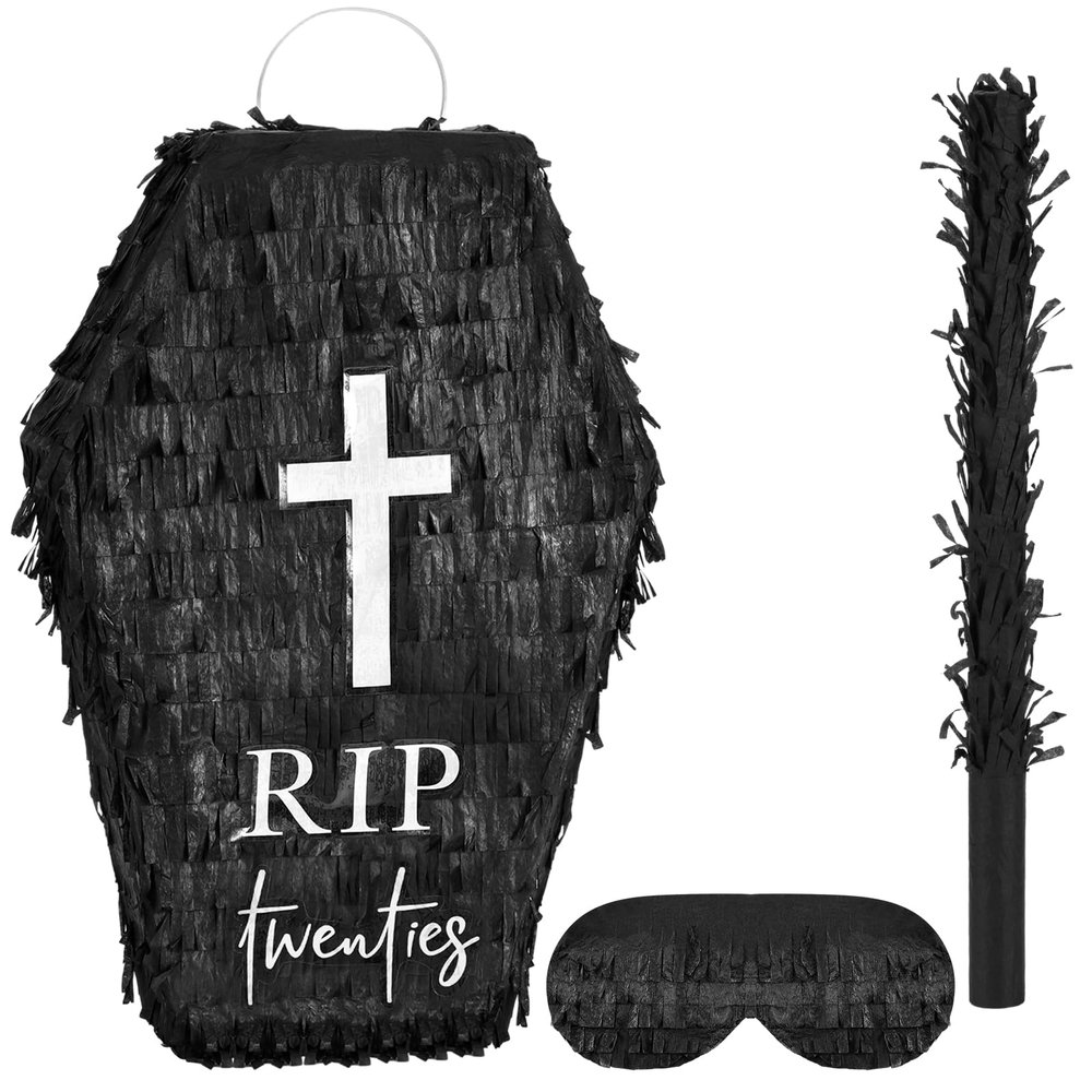 30th Birthday Piatas with Stick Blindfold Death to My 20s Piatas 16" x 12" Rip Thirties Funeral Tombstone for 30th Birthday Party Decorations Photo Prop Anniversary