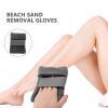 Beavorty Beach Sand Remover Mitt Sand Wipe Off Gloves Beach Camping and Outdoor Activities Grey view 3
