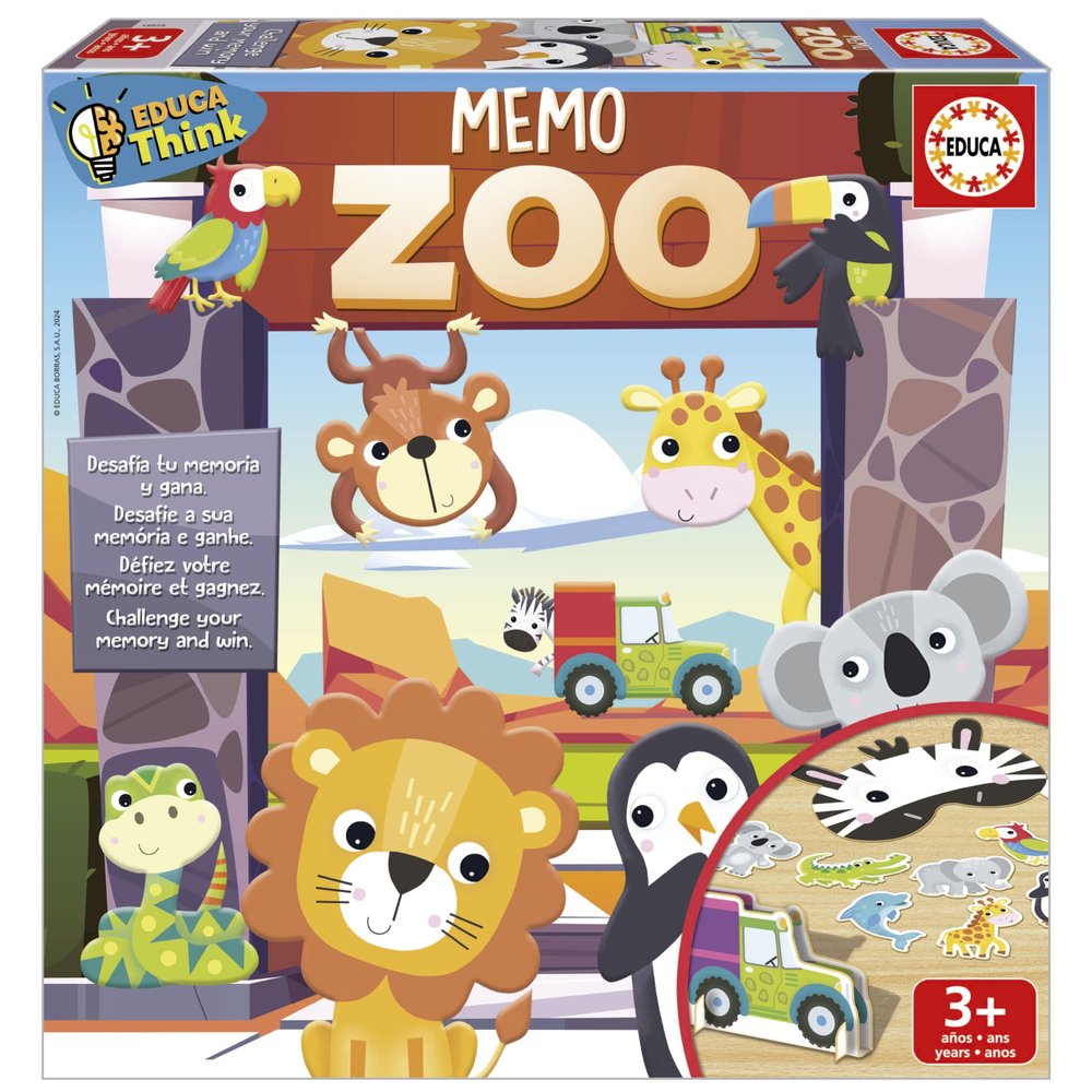 Educa - Educational game for sorting and memory | Memo Zoo. 3 different dynamic motifs, where boys and girls improve sorting, observation and memory, from 4 years (19975)