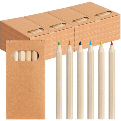 120pcs/20 Boxes Mini Colored Pencils Bulk Kids Drawing Colored Pencils Bulk Party Favor, 6 Color Pencils in Kraft Boxes, 3.5 Inch Short Coloring Pencils Pre-sharpened for Classroom School Supplies